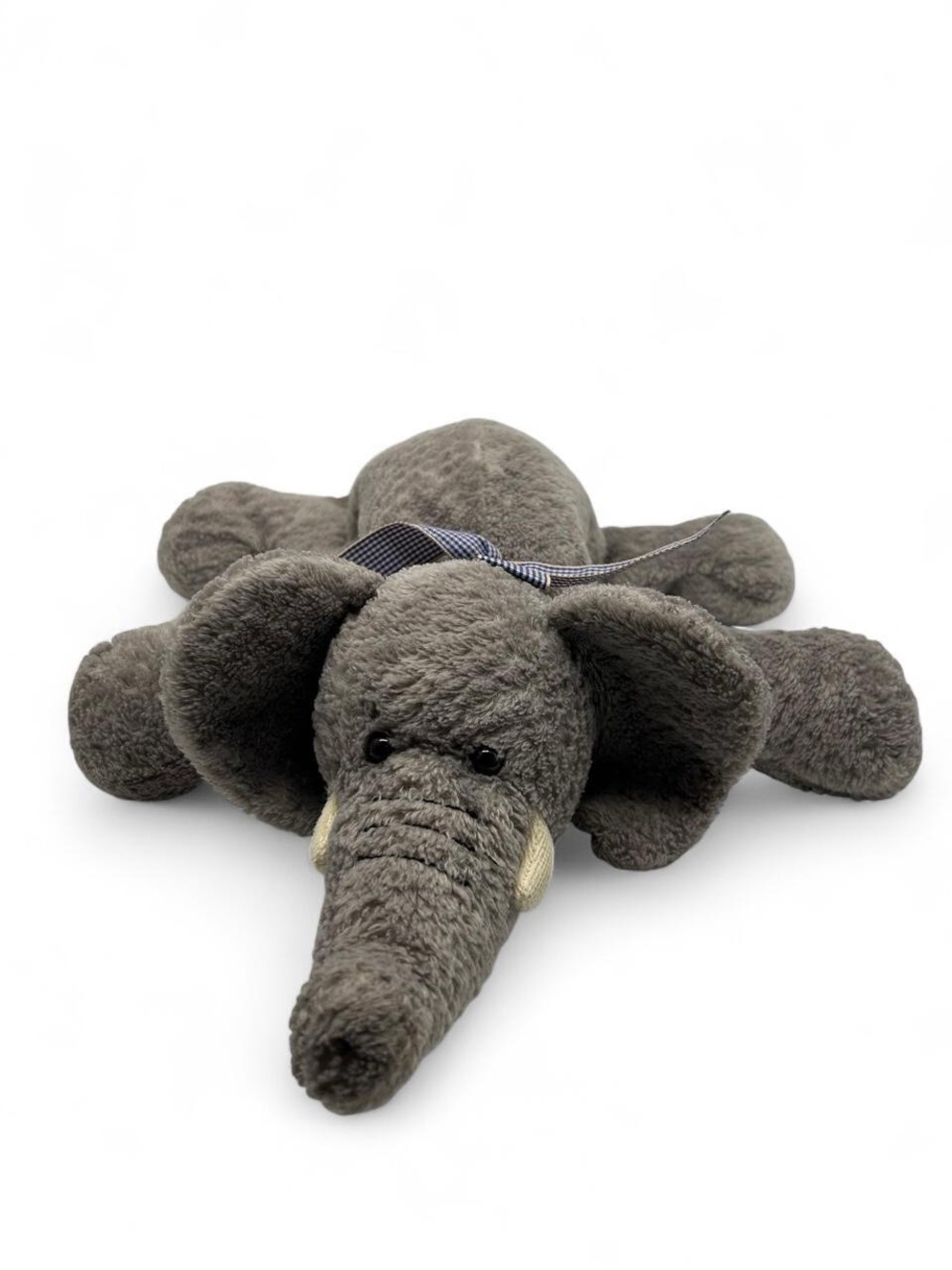 Mary Meyer Flip Flops Eddie Elephant Plush Stuffed Animal Gingham Plaid Bow